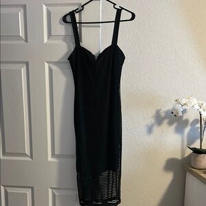 Elegant Black Striped Dress